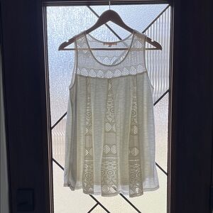 GG Collection Cream Lace Tank Top